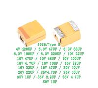 10pcs Type B 1UF 4.7UF 10UF 47UF 100UF 220UF Tantalum Capacitor 4V 6.3V 16V 20V 25V 35V 50V 3528 1210 227 476 107 475 106 105 EKFBQBGW(B 35V 1UF 105)