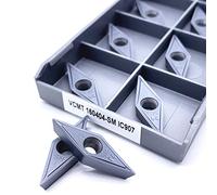 10pcs VCMT160404 VCMT160408 Carbide Inserts VCMT 160404 160408 SM IC907 IC908 Lathe Turning CNC Machine Cutting Tools(VCMT160408 SM IC908)