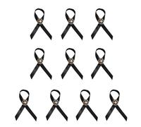 10PCS versatile spilla nera abbigliamento da lavoro vestito compatibile senza metallico comodo uso quotidiano collare pin nastro gioielli, Misura unica, come descritto