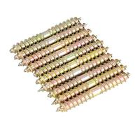 10pcs vite tassello, 6 * 50mm durevoli robuste viti a testa doppia con testa connettore mobili per la lavorazione del legno, vite a doppia estremità