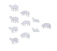 10pcs White Sheep Modello 1:87 Scala Plastica Animali Da Fattoria | 10 pecore bianche, scala 1:87 HO, materiale plastico, altezza 0,8-1,0 cm, stili casuali inclusi