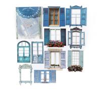 10Pcs Window Frame Stickers Hollow Out Multifunction Decorative Window Frame Collage Card Stickers for Journal Scrapbooking