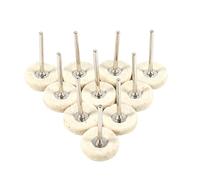 10pcs Wool Buffing Wheel, 25mm Felt Polishing Wheel with Handle for Rotary Tools, Mandrel Mounted Abrasive Buffing Kit for Jewelry, Watch, and Metal Polishing