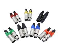 10Pcs Xlr Connector Audio Plug Microphone Plug 3pin Speaker Connector Male & Female Colour Mic Connector(Yellow female10pc)
