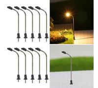 10pcs Z Scala Modello Treno LED Lampioni Stradali 3.2cm Piattaforma Lampade 1: 200-1: 220 Ferroviario Scenario Illuminazione Bonsai Decor 3V 20mA con resistori 12-16V