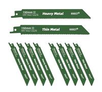 10Pezzi 150mm Lame Per Sega A Gattuccio Per Metallo, 5pezzi 18TPI Per Taglio Dei Metallo Sottile, 5pezzi 14TPI Per Taglio Di Metalli Pesanti, Facile E Durevole