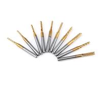 10pezzi Fresa in Metallo duro Carburo di Tungsteno Mulino Titanio Cappotto 1.5mm-3.175mm per incidere CNC Frese Rotative Set