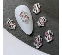 10pezzi Gold & Silver Powder Diamond Dollar Sign Nail Art Decoration, Alloy Coin Symbol 3D Luxury Nail Glitter Jewelry DIY Nail Charms Nail Gems Nail Suppliesdecorazioni per unghiecharm unghiedecori u