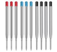10Pezzi Refill Penna A Sfera,Ricariche Sostituibili In Metallo,Ricariche Biro In Metallo Per Formato G2,Ricarica Universale G2,Per Lavoro Quotidiano,1mm(3*Blu+3*Rosso+4*Nero)