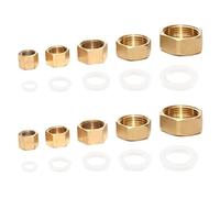 10Pezzi Tappo in Ottone per Tubi Esagonali,Tappi per Tubo Esagono 1/8 1/4 3/8 3/4 1/2 Pollici,Tubo in Ottone con Filettature Interne per Tubi Dell'Acqua Esterni da Giardino con Accessori