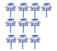 10pieces Graduation Cake Decorazione Cappello di addio al nubilato Metallizzato Paper Dessert Decorazione per dessert Torta di laurea