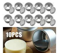 10Pk 2in Alluminio Rotondo Mini Tortiera Rimovibile Fondo Pudding Stampo da