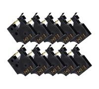 10PK 45013 Nastro D1 compatibile 6mm 9mm 12mm Funziona con i modelli di stampante per etichette LabelManager 160 280 210D Per il codice articolo 45013 45010 45018 40913 43613(Gold on Black)