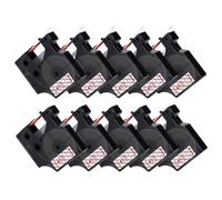10PK 45013 Nastro D1 compatibile 6mm 9mm 12mm Funziona con i modelli di stampante per etichette LabelManager 160 280 210D Per il codice articolo 45013 45010 45018 40913 43613(Red on Clear)