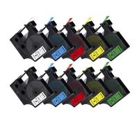 10PK 45013 Nastro D1 compatibile 6mm 9mm 12mm Funziona con i modelli di stampante per etichette LabelManager 160 280 210D Per il codice articolo 45013 45010 45018 40913 43613(Mixed Color)