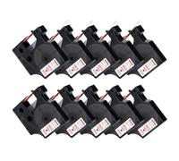 10PK 45013 Nastro D1 compatibile 6mm 9mm 12mm Funziona con i modelli di stampante per etichette LabelManager 160 280 210D Per il codice articolo 45013 45010 45018 40913 43613(Red on White)
