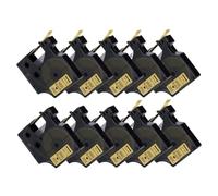 10PK 45013 Nastro D1 compatibile 6mm 9mm 12mm Funziona con i modelli di stampante per etichette LabelManager 160 280 210D Per il codice articolo 45013 45010 45018 40913 43613(Black on Gold)