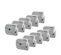 10pk M-K231 MK-231 Tappeti di etichetta compatibile per MK231 MK 131 MK-631 Works con PT-70 PT-80 PT-90 Maker etichetta(10PK-Black on Silver)