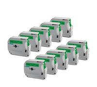10pk M-K231 MK-231 Tappeti di etichetta compatibile per MK231 MK 131 MK-631 Works con PT-70 PT-80 PT-90 Maker etichetta(10PK-Black on Green)