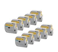 10pk M-K231 MK-231 Tappeti di etichetta compatibile per MK231 MK 131 MK-631 Works con PT-70 PT-80 PT-90 Maker etichetta(10PK-Black on Gold)