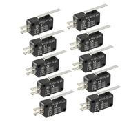 10pz 15A 250VAC Nero V-152-1C25 Leva diritta miniatura microinterruttore
