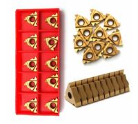 10pz 40 Tipi Punte in Metallo Duro Inserti per Tornio Con Lama Metallo Box BN