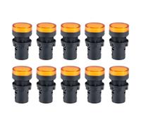 10pz AC/CC 12V spie LED giallo filo montaggio pannello 7/8" 22mm