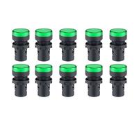 10pz AC/CC 12V Spie LED verde filo montaggio pannello 7/8" 22mm
