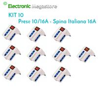 10PZ ADATTATORE ELETTRICO TRIPLA 16A CON 3 PRESE CON INTERRUTTORE 33500215
