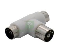 10PZ ADATTATORE PARTITORE TV A 'T' 2 SPINE 1 PRESA BUSTA APPEND.: