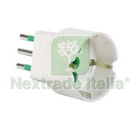 10PZ ADATTATORE SCHUKO 2 POLI + TERRA 10A BIANCO "LINEA GARANTI" BIANCO 82600 E: