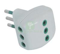 10PZ ADATTATORE TRIPLO 10A 10A GARANTI BIANCO 2P+T: