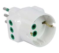 10PZ ADATTATORE TRIPLO 10A-10A+SCHUKO GARANTI BIANCO 2P+T