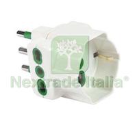 10PZ ADATTATORE TRIPLO 2 P+T SCHUKO BIPASSO 16A BIANCO "LINEA GARANTI" BIANCO 8: