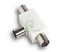 10PZ ADATTATORE TV MASCHIO CON 2 PRESE: