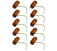 10PZ Amber 2 Led Light Oval Clearance Car Truck Side Marker Lampada Di Coda Q1X8