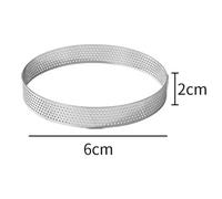 10PZ Anelli per Torte Traforati in Acciaio Inox per Cottura Dolci da 5cm a 8cm