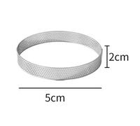 10PZ Anelli per Torte Traforati in Acciaio Inox per Cottura Dolci da 5cm a 8cm
