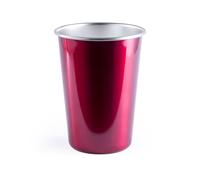 10pz BICCHIERE ACCIAIO INOX 500ml TAZZA ROSSO VERDE NERO GRIGIO BLU INGROSSO