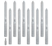 10pz Bulloni Sospensione Torx M10x120mm, Vite Doppio Filetto Mobili | Set da 10 bulloni di sospensione Torx M10x120mm a doppio filetto, prigionieri per collegamenti di mobili in legno.