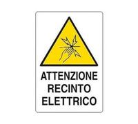 10PZ CARTELLO "ATTENZIONE RECINTO ELETTRICO" - cm.20x30h.