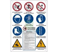 10PZ CARTELLO CANTIERE 12 SIMBOLI 80X60 CM: