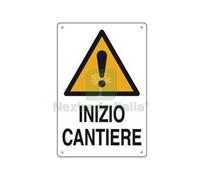 10PZ CARTELLO "INIZIO CANTIERE" CM.40X60H. IN PLASTICA: