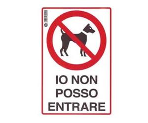 10PZ CARTELLO "IO NON POSSO ENTRARE" - cm.20x30h.