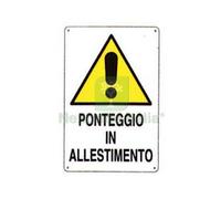 10PZ CARTELLO "PONTEGGIO IN ALLESTIMENTO" CM.50X70H. :