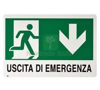 10PZ CARTELLO "USCITA DI EMERGENZA" CM.30X20H.: