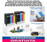 10pz Cartuccia 18xl (non originale), sostituzione x cartucce Stampanti Epson