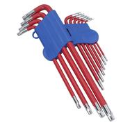 10pz Chiavi Torx Star Colorate Extra Lunghe + Supporto T9 - T50 Antiscivolo G...