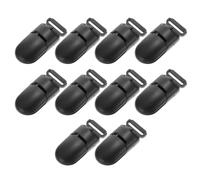 10Pz Clip Ciuccio Nero ABS, Per Bavaglini E