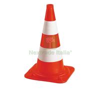 10PZ CONO SPARTITRAFFICO COL. ARANCIO BIANCO H. CM. 50 (BASE 30X30):